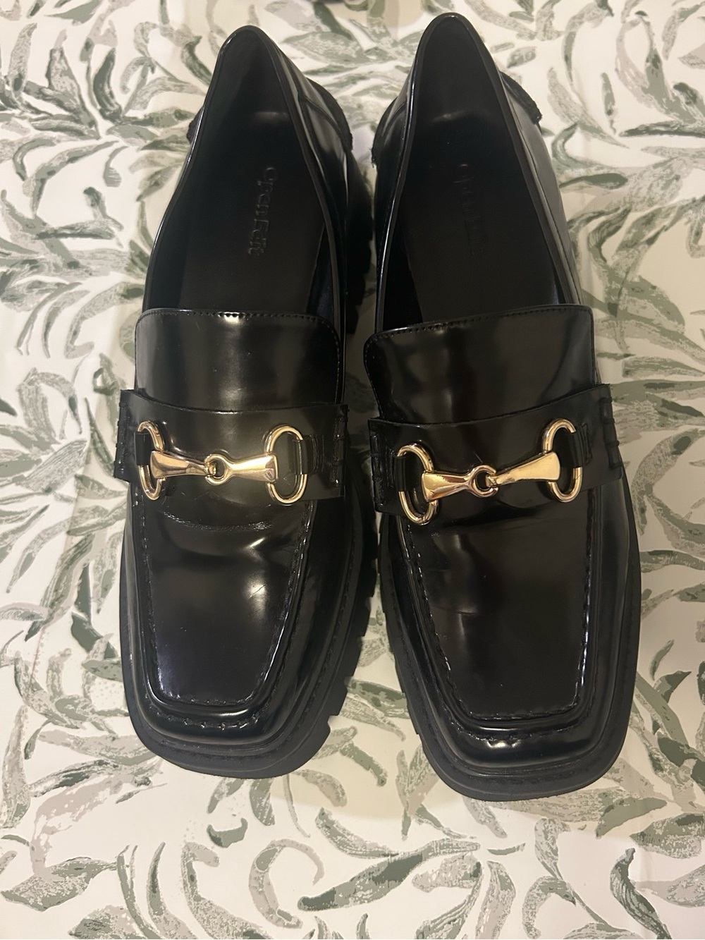 EUC Open Edit Heather Platform/Chunky Bit Loafers - 9